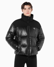 Buy 남녀공용 릴렉스 숏 블로킹 다운 푸퍼 in color CK BLACK