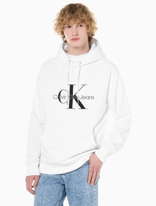 Buy 남성 롱슬리브 릴렉스핏 모노그램 기모후디 in color BRIGHT WHITE
