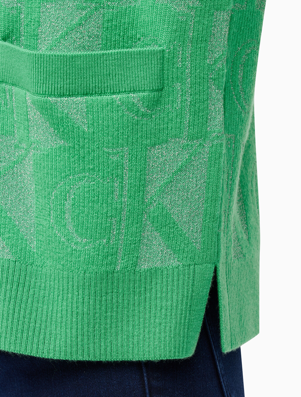 Buy 여성 프리미엄 라인 메탈릭 올오버프린트 베스트 in color GREEN