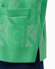 Buy 여성 프리미엄 라인 메탈릭 올오버프린트 베스트 in color GREEN