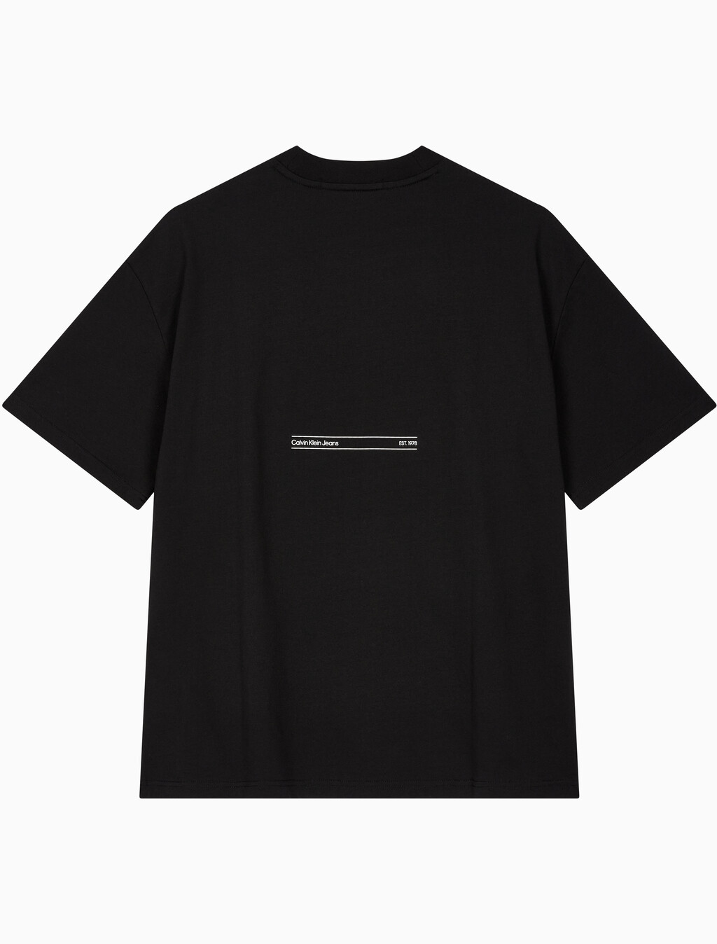 Buy 남성 오버핏 그래픽 로고 반팔 티셔츠 in color CK BLACK