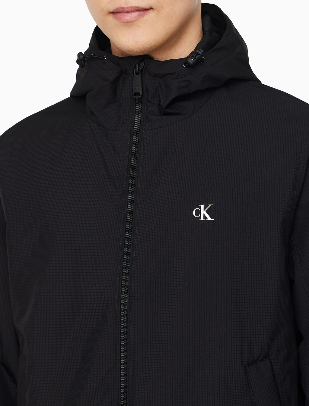 Buy 남성 후드 립스탑 해링턴 자켓 in color BLACK