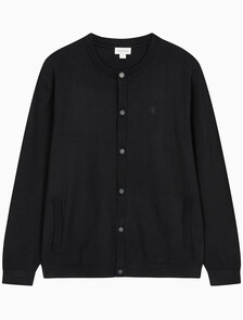 Buy 남성 릴렉스핏 크루넥 스웨터 가디건 in color CK BLACK