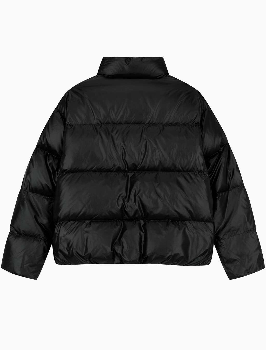 Buy 남녀공용 스탠드 카라 글로시 다운 푸퍼 자켓 in color CK BLACK