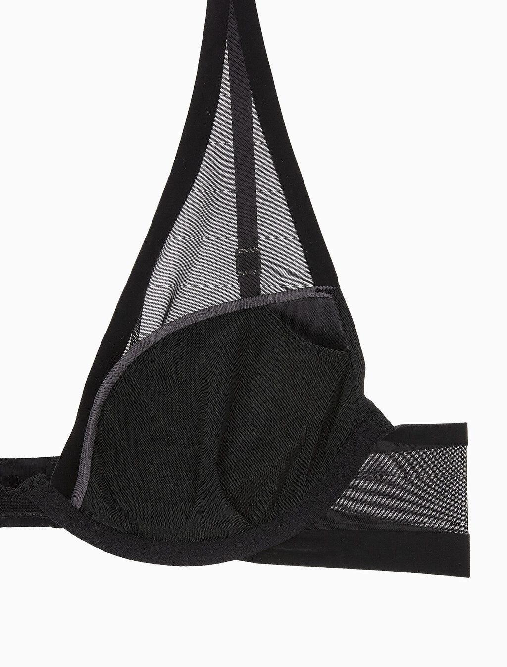 Buy 여성 미니멀리스트 메쉬 AF 푸쉬업 브라 in color BLACK