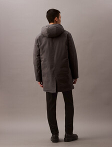 Buy 남성 롱슬리브 헤비웨이트 테크 울 푸퍼 in color GUNMETAL HEATHER