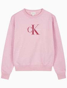 Buy 여성 모노로고 프렌치테리 릴렉스핏 스웻셔츠 in color Pink