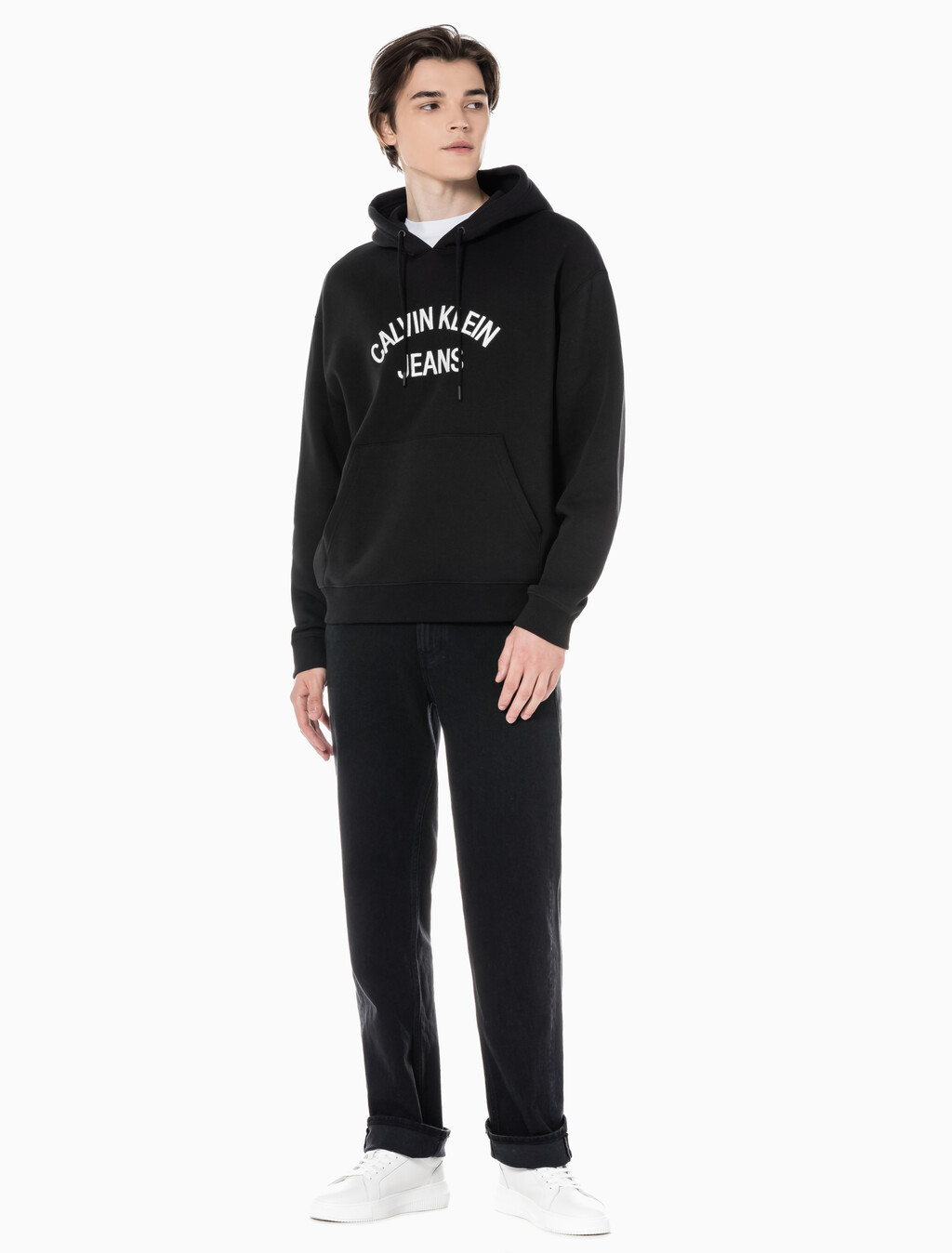 Buy 남성 블랙 90s 스트레이트핏 데님 in color WASHED BLACK LOGO LACE