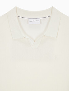Buy 남성 CK 로고 폴로 반팔 스웨터 in color WHITE
