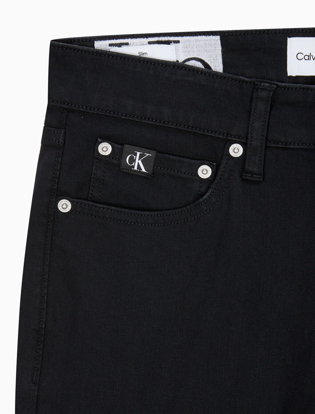 Buy 남성 슬림핏 린스 블랙 데님 in color WASHED BLACK LOGO LACE
