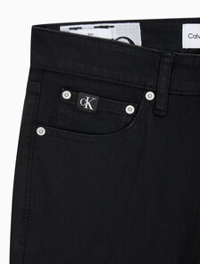 Buy 남성 슬림핏 린스 블랙 데님 in color WASHED BLACK LOGO LACE