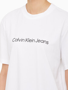 Buy 여성 보이프렌드핏 코튼 스트레치 반팔 티셔츠 in color BRIGHT WHITE