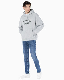 Buy 남성 미드블루 바디핏 데님 in color MID BLUE BACK EMBRO