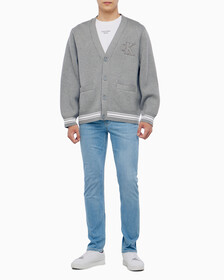 Buy 남성 바시티 가디건 스웨터 in color MID GREY HEATHER