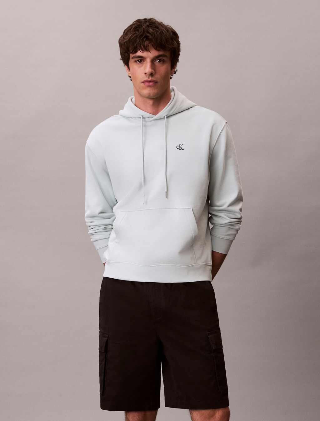 Buy 면 카고 쇼츠 in color BLACK