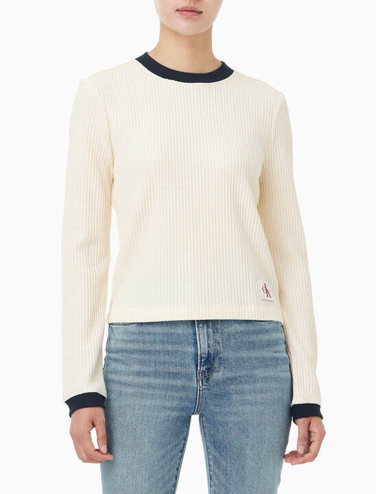 여성 L/S 와플 티셔츠
