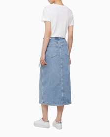 Buy 여성 맥시 데님 랩 스커트 in color 028A CHALKY BLU