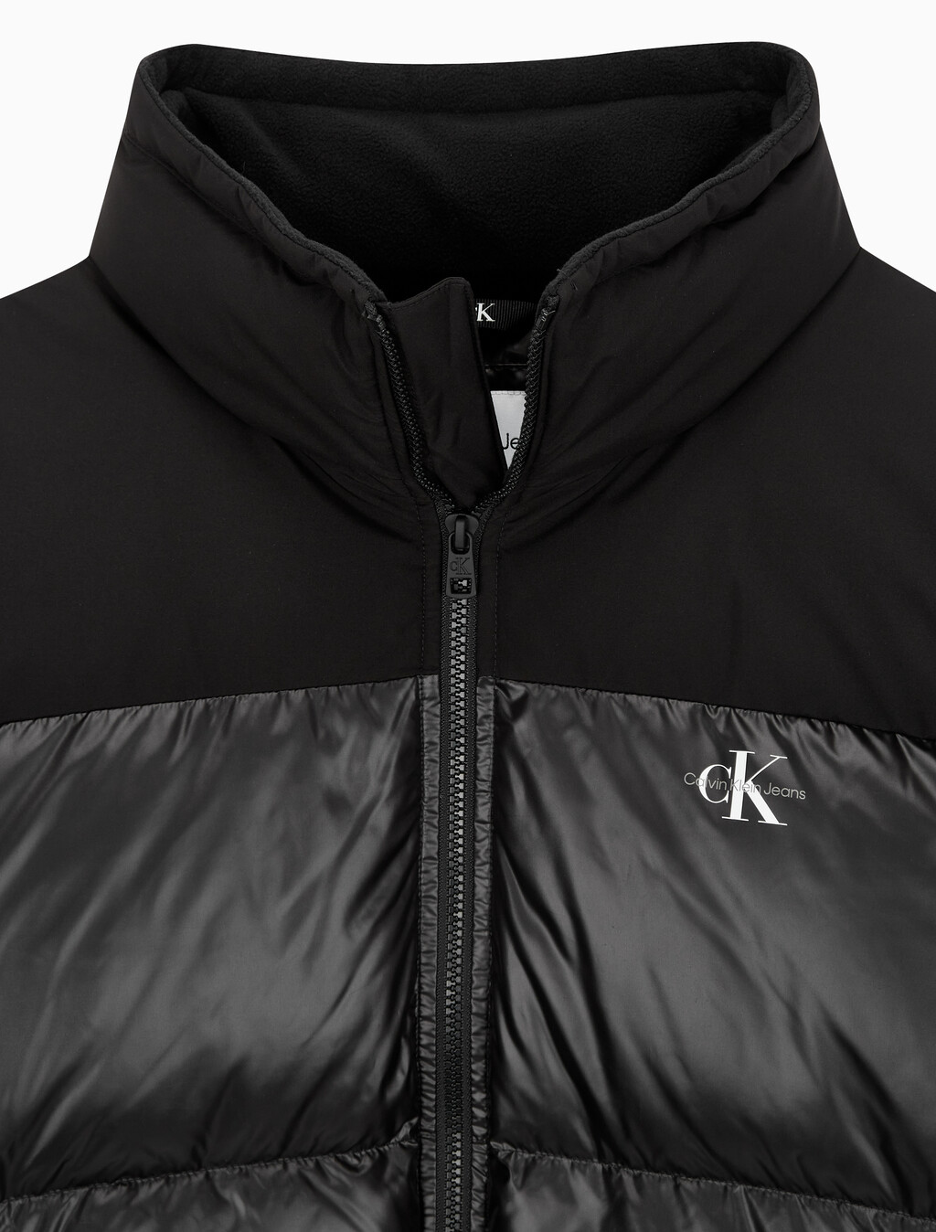 Buy 남녀공용 릴렉스 숏 블로킹 다운 푸퍼 in color CK BLACK