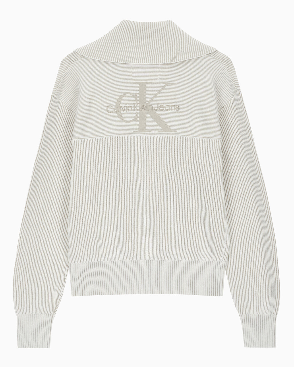 Buy 여성 하프집업 와이드 카라 스웨터 in color WHITE