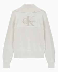 Buy 여성 하프집업 와이드 카라 스웨터 in color WHITE