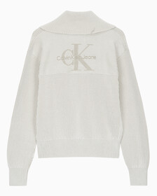 Buy 여성 하프집업 와이드 카라 스웨터 in color WHITE