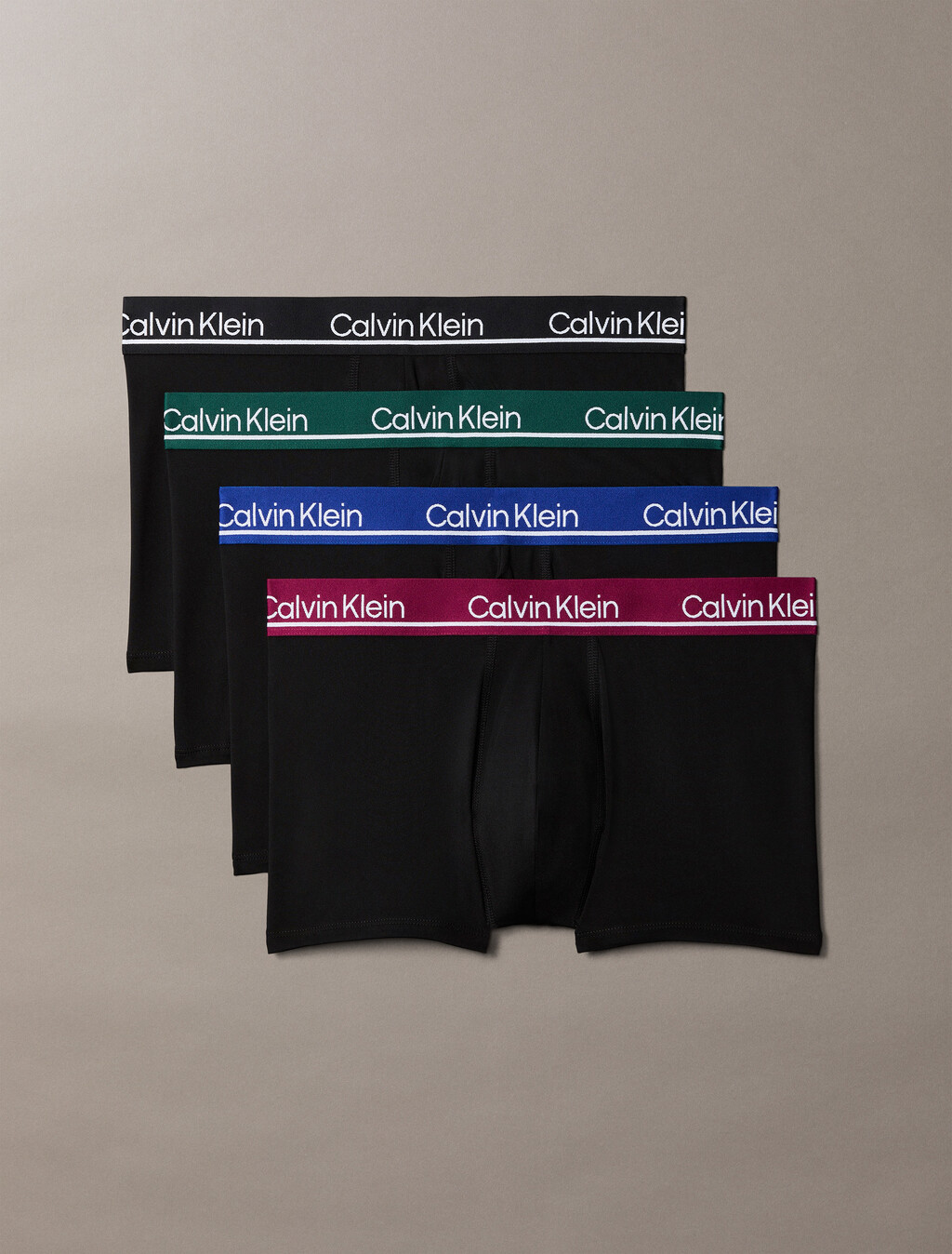 Buy 남성 CK 마이크로 플러스 로우 라이즈 트렁크 4PK in color black