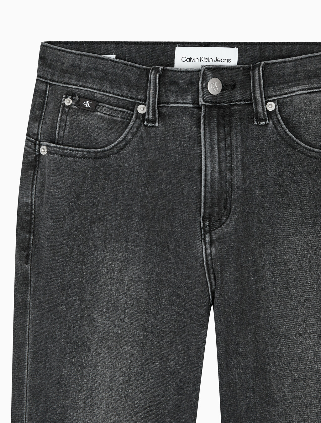 Buy 여성 하이라이즈 스키니핏 앵클 블랙 37.5 기능성 데님 in color WASHED BLACK LOGO LACE