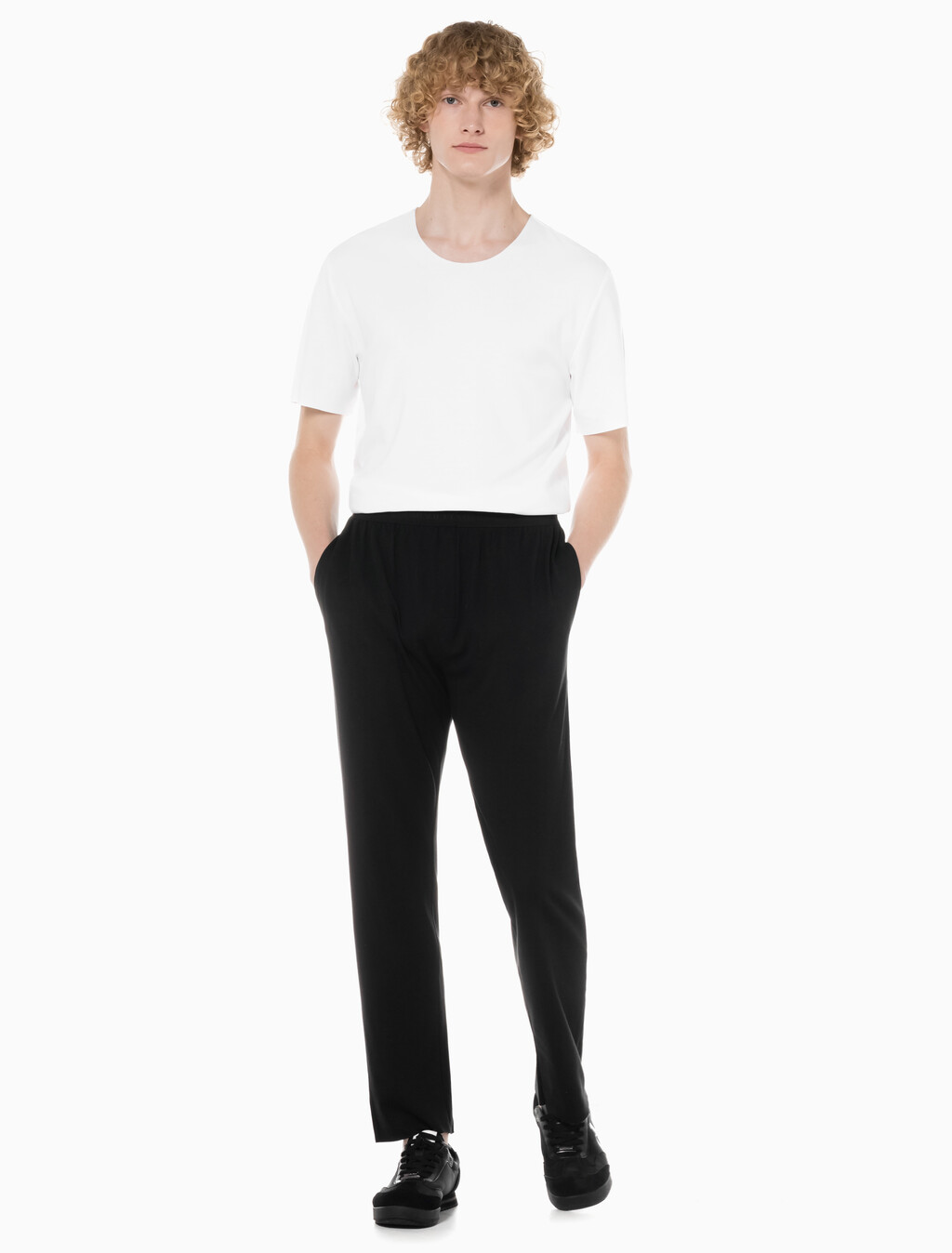 Buy 남성 CK 블랙 슬립 팬츠 in color BLACK