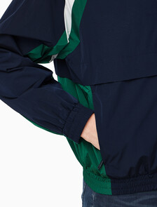 Buy 남성 나일론 컬러블록 트랙자켓 in color Black