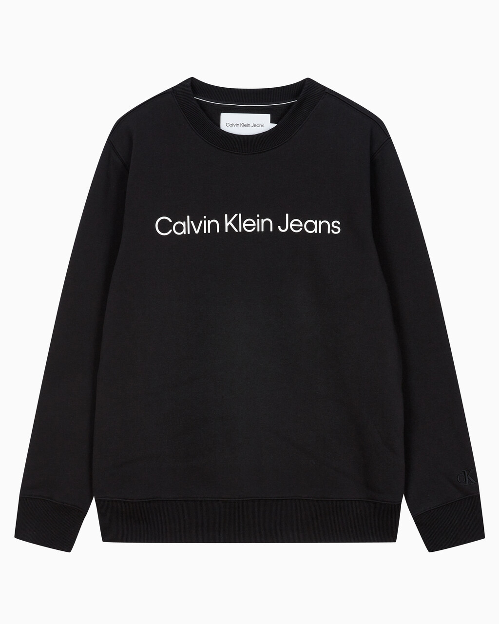 Buy 남성 레귤러핏 인스티튜셔널 로고 기모 스웨트셔츠 in color CK BLACK