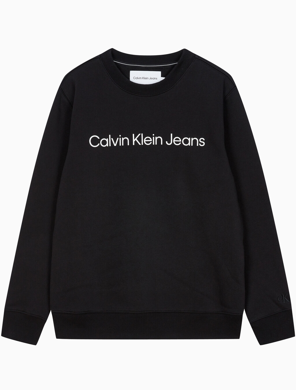 Buy 남성 레귤러핏 인스티튜셔널 로고 기모 스웨트셔츠 in color CK BLACK