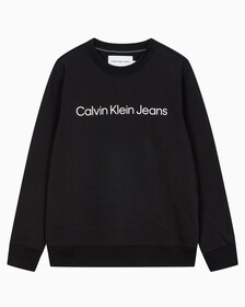 Buy 남성 레귤러핏 인스티튜셔널 로고 기모 스웨트셔츠 in color CK BLACK