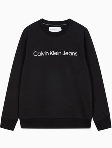 Buy 남성 레귤러핏 인스티튜셔널 로고 기모 스웨트셔츠 in color CK BLACK
