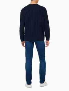 Buy 남성 케이블 크루넥 스웨터 in color NIGHT SKY