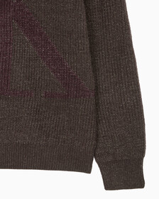 Buy 남성 긴팔 울 블렌드 로고 스웨터 in color DARK GREY