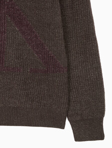 Buy 남성 긴팔 울 블렌드 로고 스웨터 in color DARK GREY