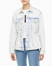 Buy 여성 오버사이즈핏 코르셋 데님 재킷 in color 028A CHALKY BLU