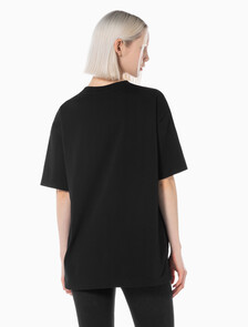 Buy 남녀공용 릴렉스핏 로고 반팔 티셔츠 in color CK BLACK