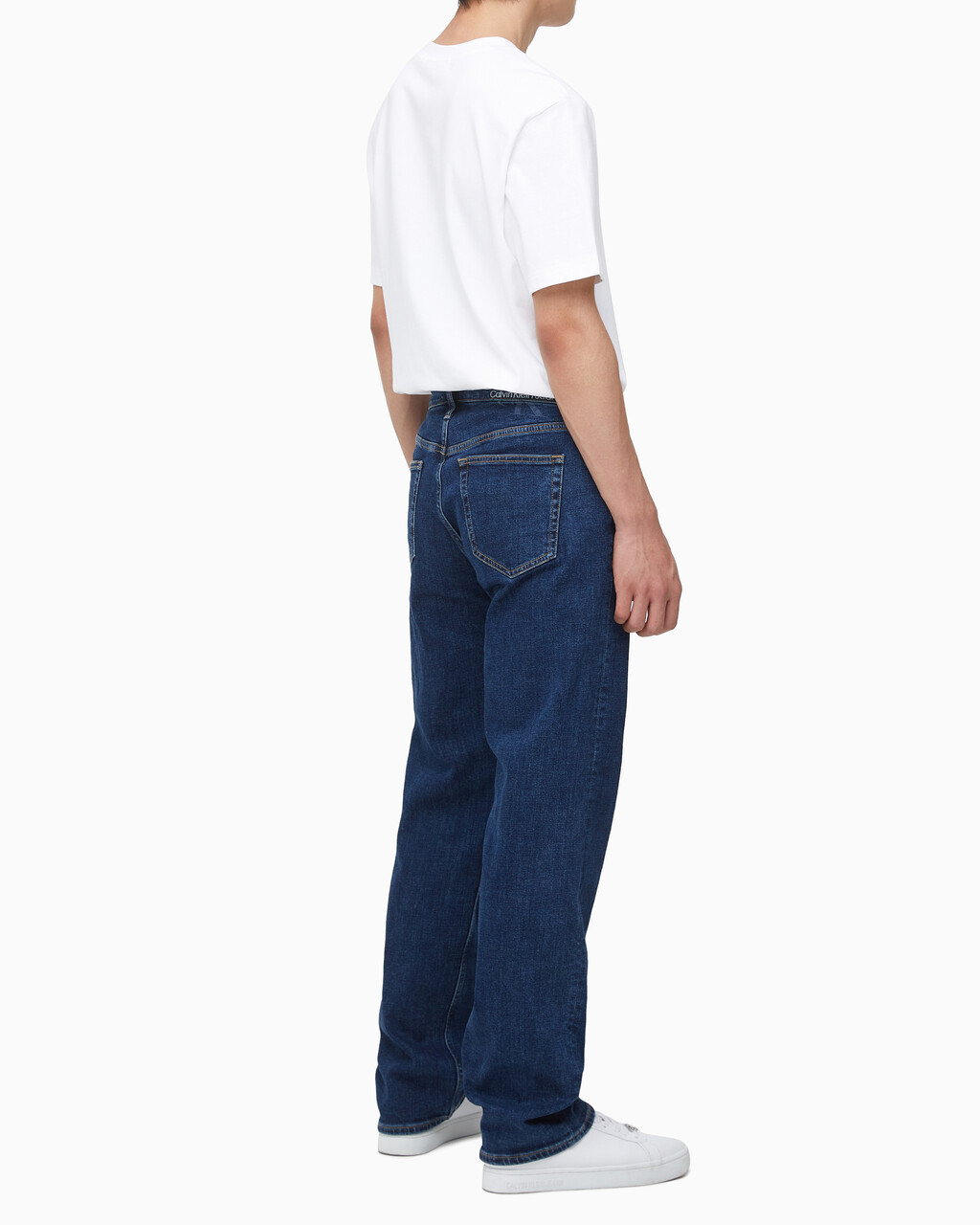Buy 남성 90's 스트레이트핏 기모 미드블루 데님 in color MID BLUE BACK EMBRO
