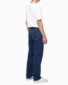 Buy 남성 90's 스트레이트핏 기모 미드블루 데님 in color MID BLUE BACK EMBRO