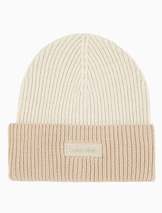 남녀공용  투톤 컬러 로고 패치 비니