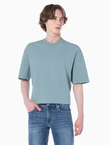 Buy 남성 릴렉스핏 아카이브 로고 반팔 티셔츠 in color BLUE GREY