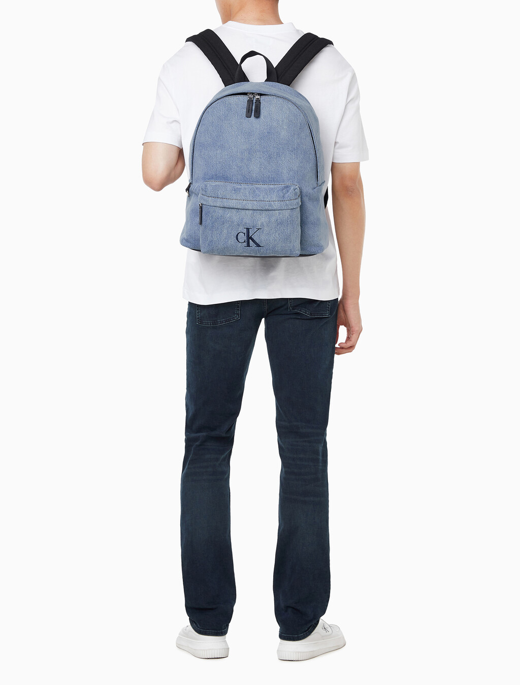 Buy 남녀공용 로고 데님 캠퍼스 백팩 40 in color DENIM