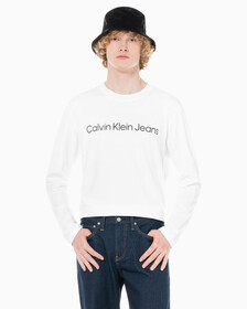 Buy 남성 레귤러핏 인스티튜셔널 긴팔 티셔츠 in color BRIGHT WHITE