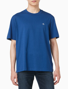 Buy 남성 이지핏 아카이브 로고 반팔 티셔츠 in color BLUE JEAN