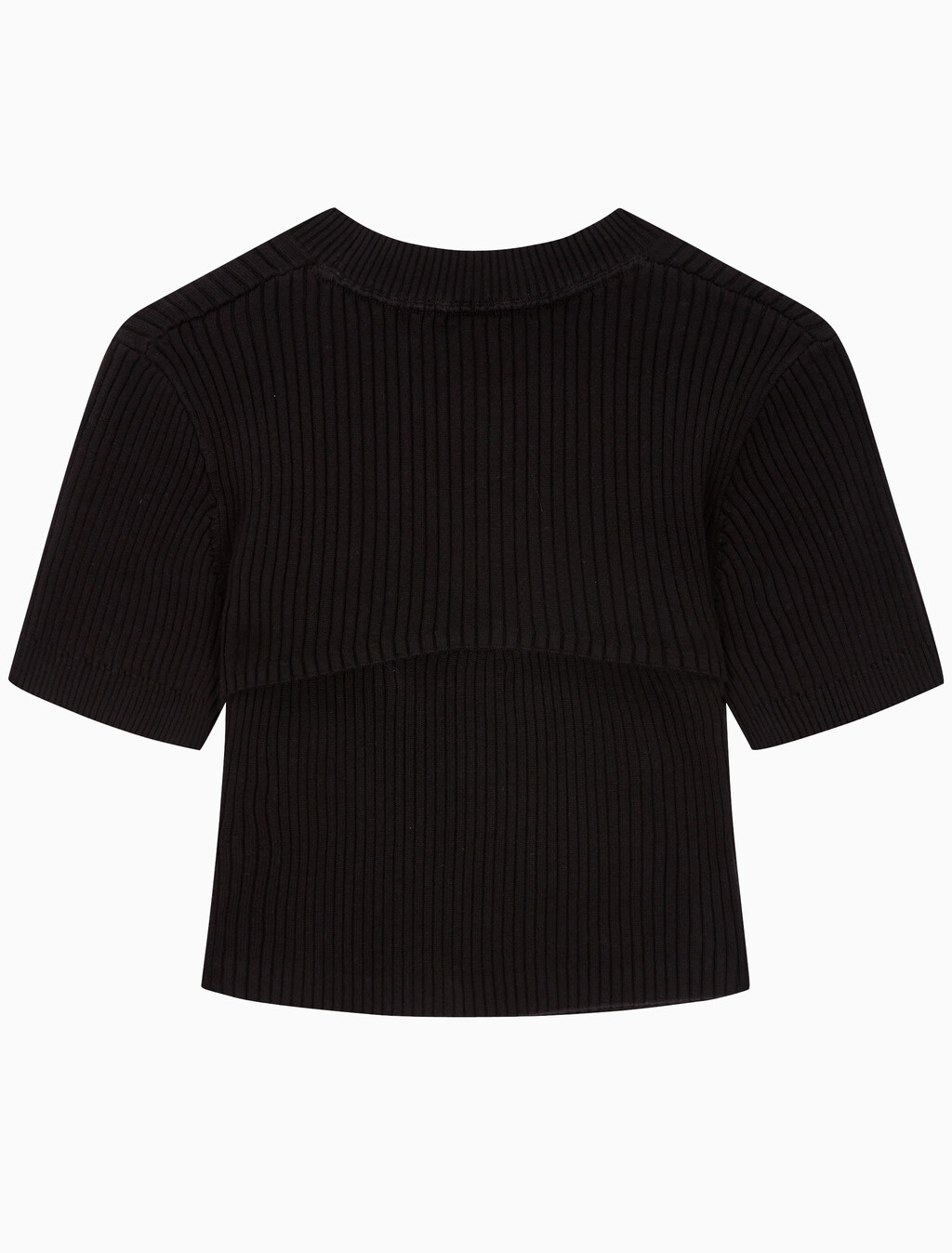 Buy 여성 3 IN 1 립 반팔 스웨터 in color CK BLACK