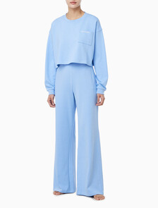 Buy 여성 CK 베이직 라운지 로고 져지 팬츠 in color Light Blue
