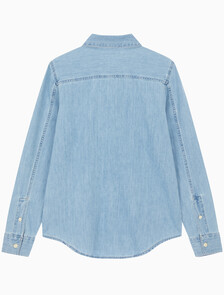 Buy 여성 롱슬리브 클래식 샴브레이 셔츠 in color LIGHT BLUE