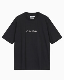 Buy 남성 릴렉스핏 스탠다드 로고 크루넥 반팔 티셔츠 in color BLACK BEAUTY