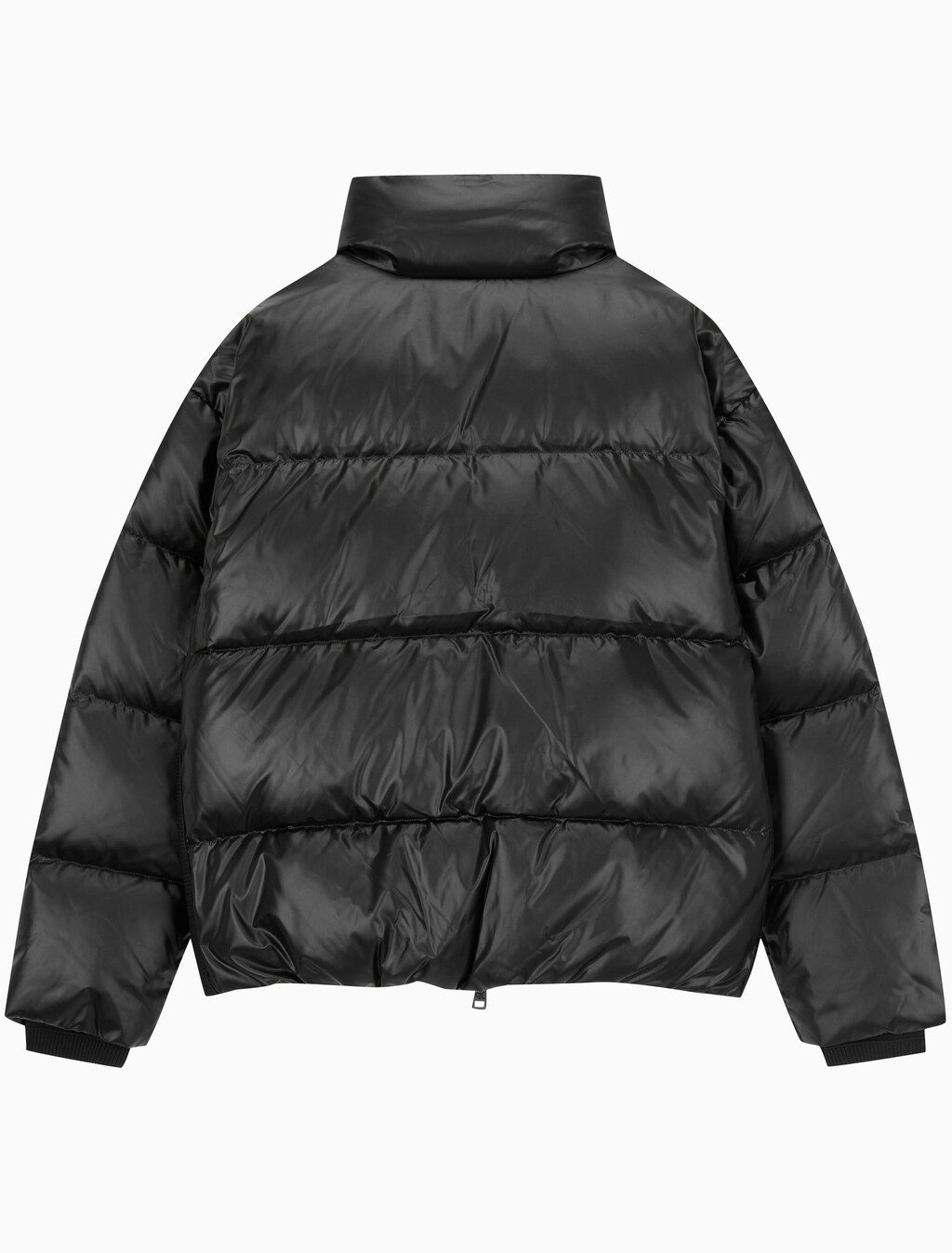 Buy 남녀공용 글로시 숏 푸퍼 in color CK BLACK